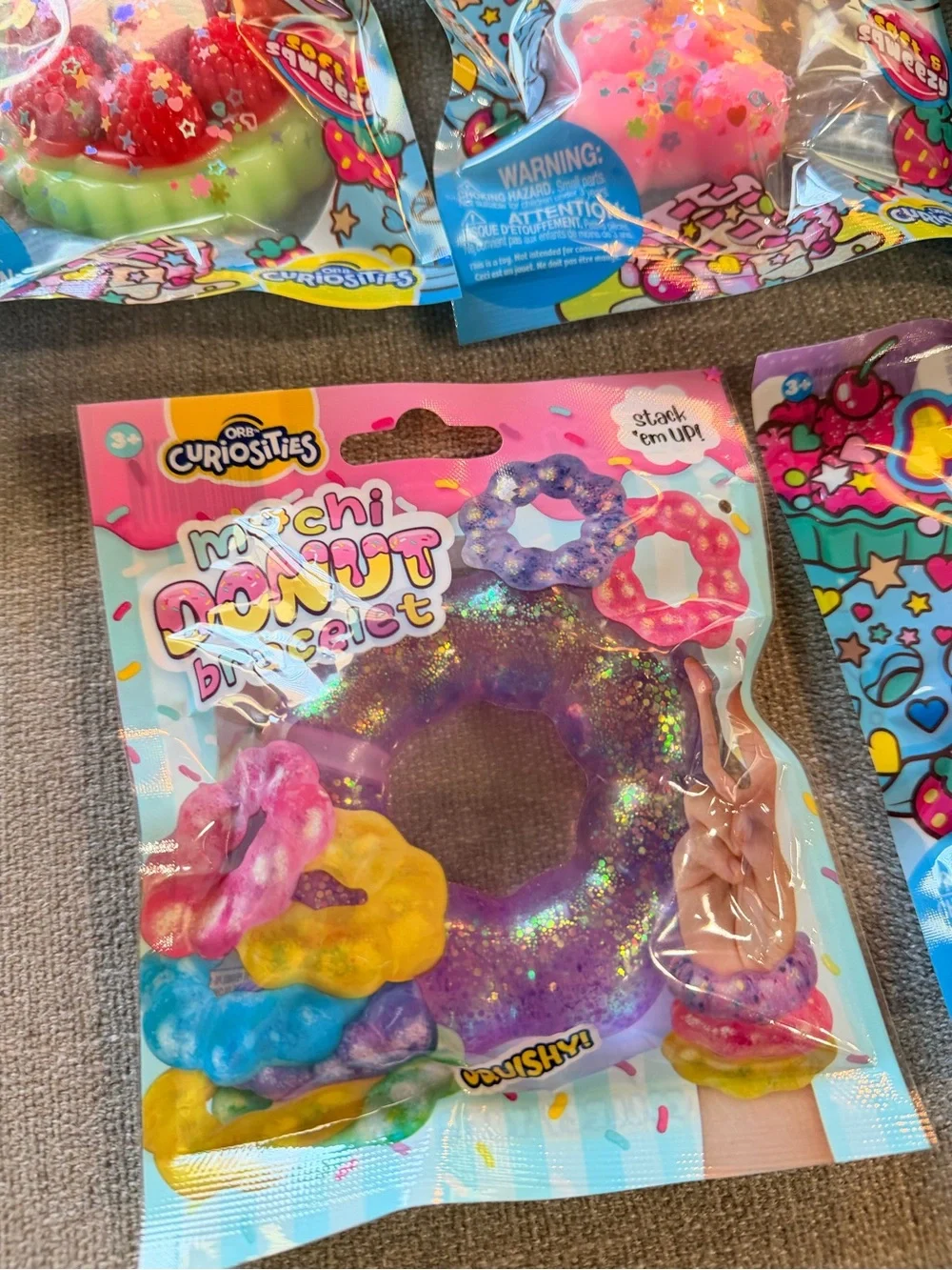 Viral ORB Mocheez Treatz Squishy Toys + Mochi Donut Bracelet Lot